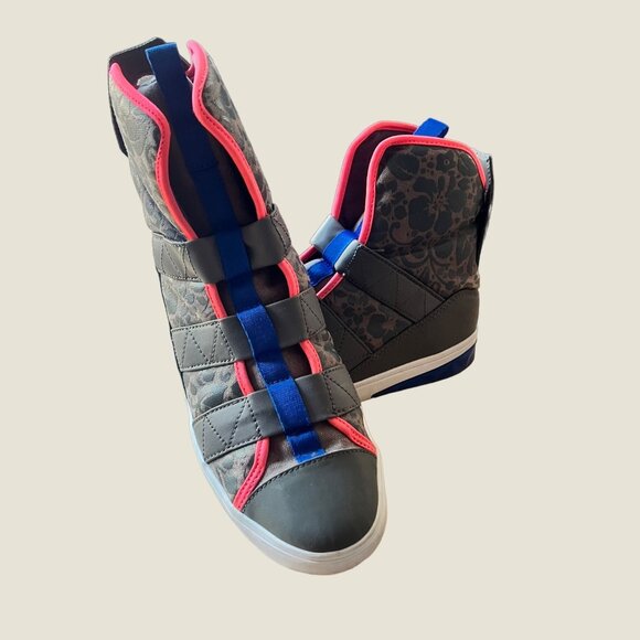 adidas Originals Shoes - Adidas Originals size 8 Jeremy Scott Gray Floral Slip-On High Top Sneakers